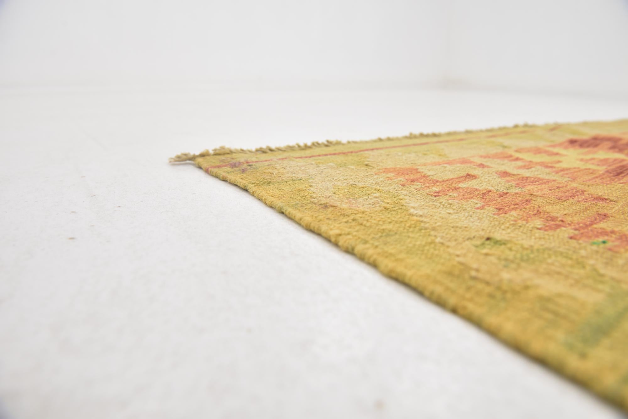 3' 3 x 5' Hand Woven Kilim Waziri Wool Rug