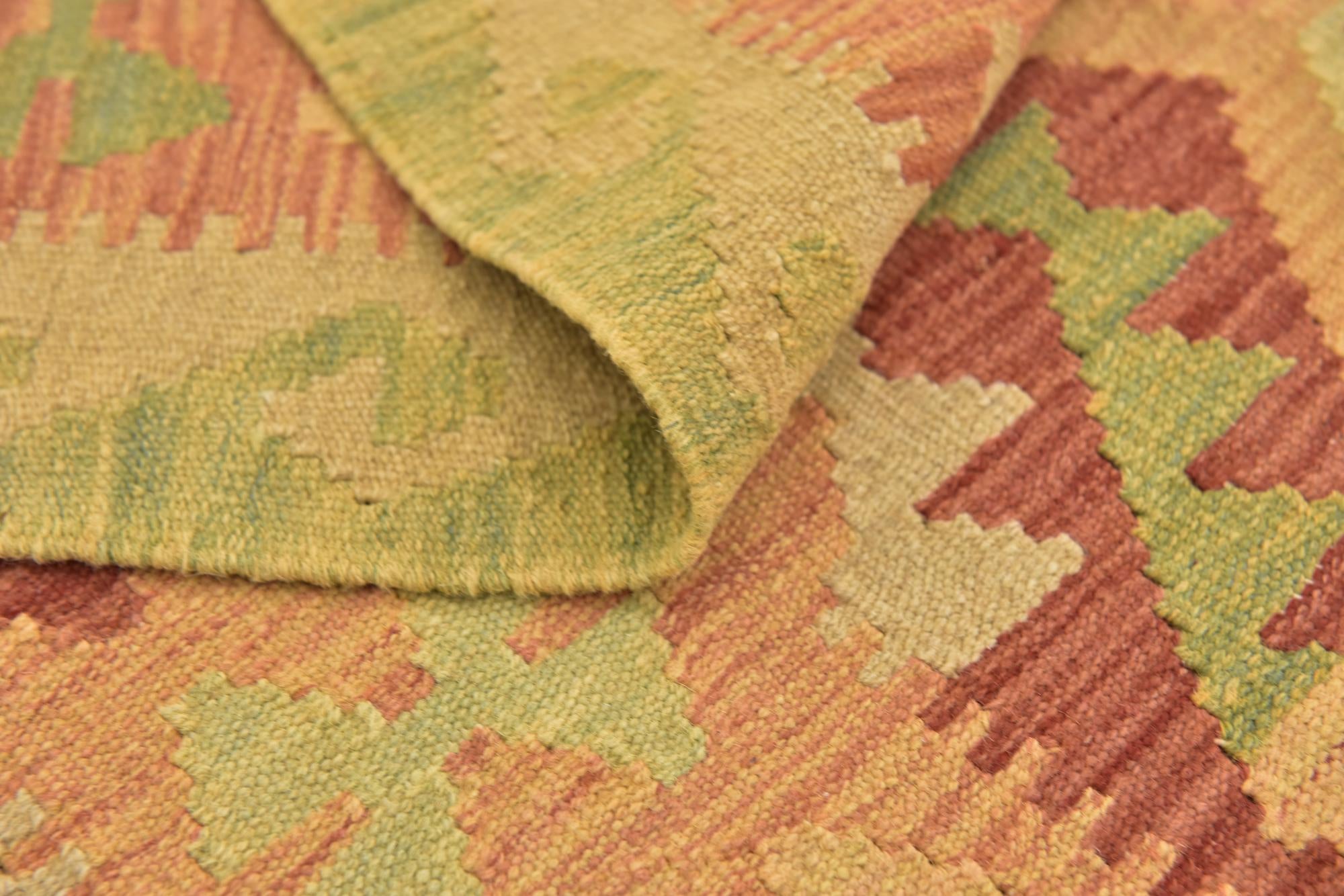 3' 3 x 5' Hand Woven Kilim Waziri Wool Rug