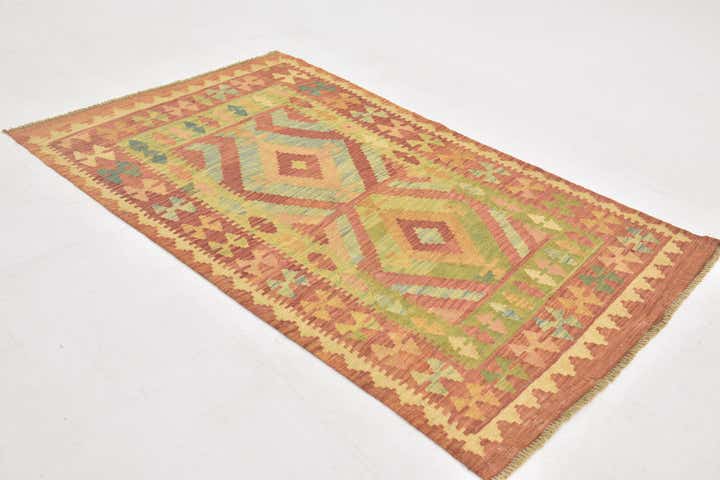 3' 2 x 5' Hand Woven Kilim Waziri Wool Rug