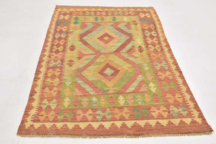 3' 2 x 5' Hand Woven Kilim Waziri Wool Rug