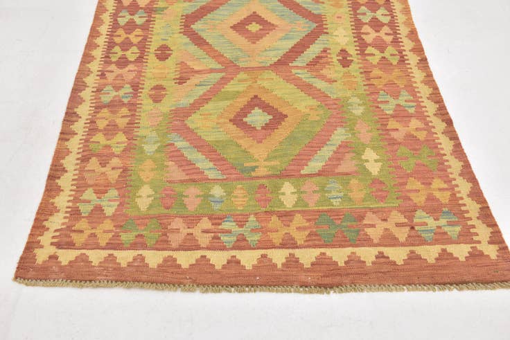 Detail image of 3' 2 x 5' Hand Woven Kilim Waziri Wool Rug