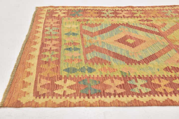 3' 2 x 5' Hand Woven Kilim Waziri Wool Rug