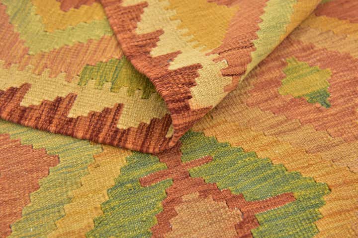 3' x 4' 10 Hand Woven Kilim Waziri Wool Rug