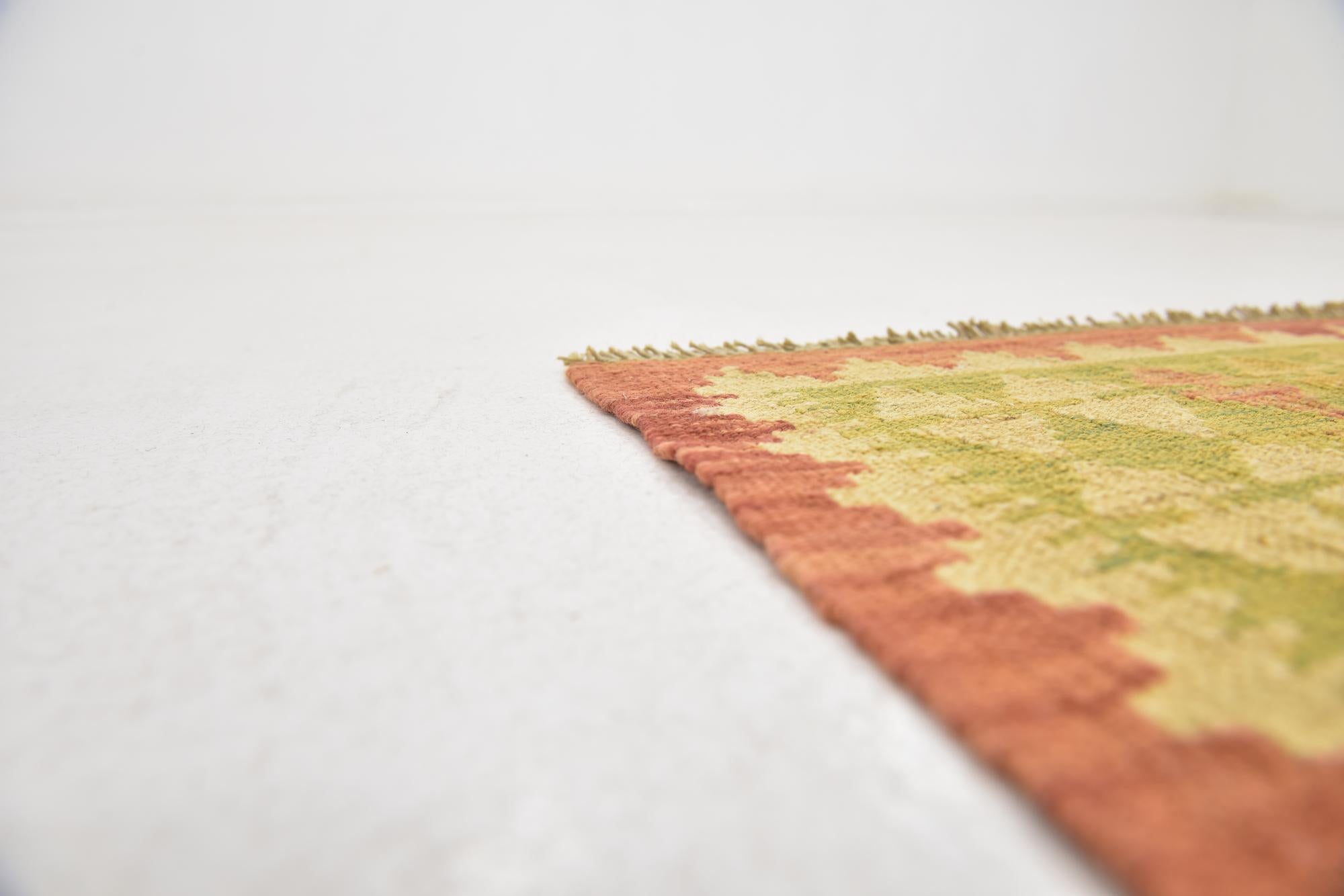 3' x 4' 8 Hand Woven Kilim Waziri Wool Rug