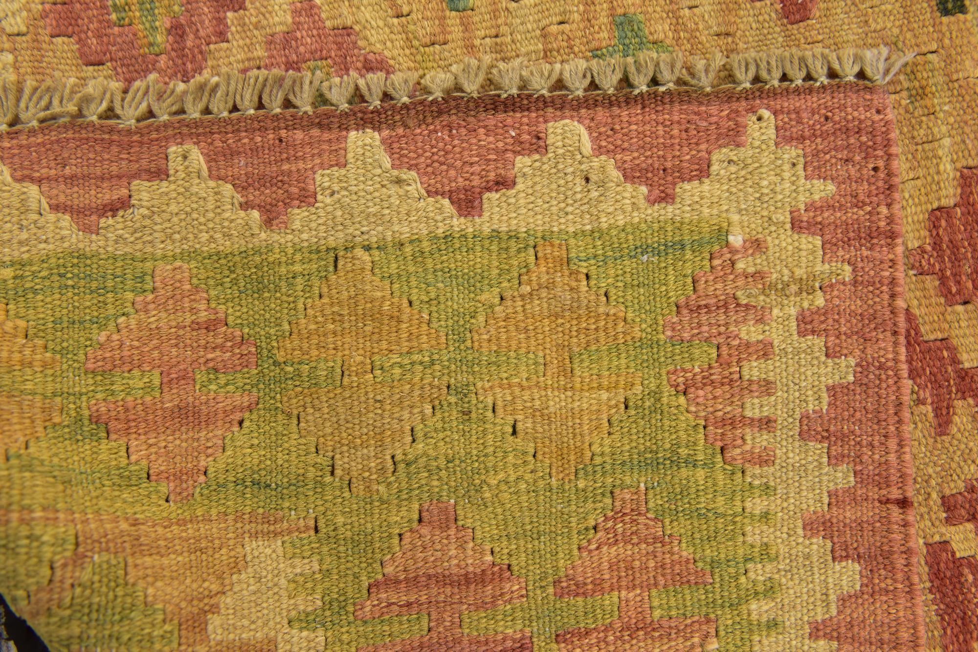 3' x 4' 8 Hand Woven Kilim Waziri Wool Rug