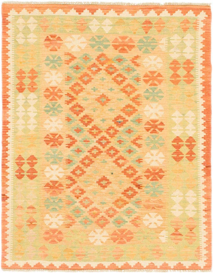 Detail image of 3' x 4' 8 Hand Woven Kilim Waziri Wool Rug