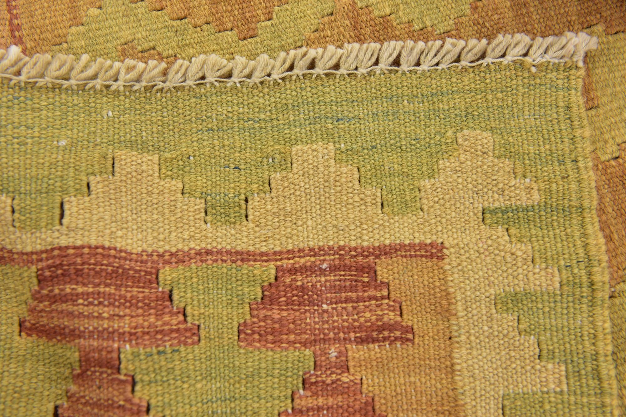 3' 2 x 5' 2 Hand Woven Kilim Waziri Wool Rug