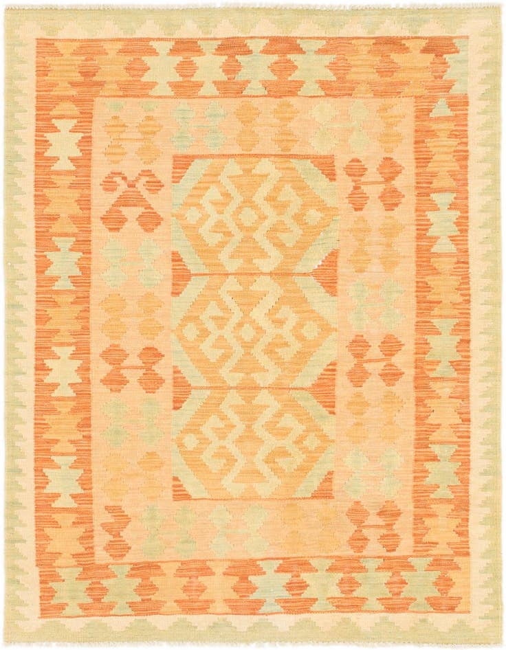 Detail image of 3' 2 x 5' 2 Hand Woven Kilim Waziri Wool Rug