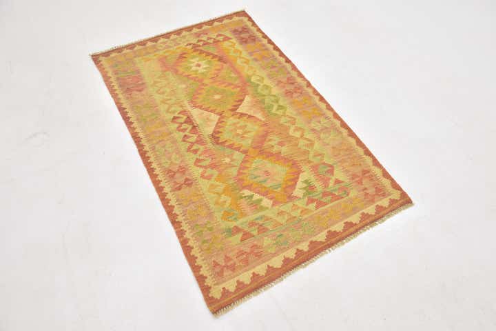 3' x 5' Hand Woven Kilim Waziri Wool Rug