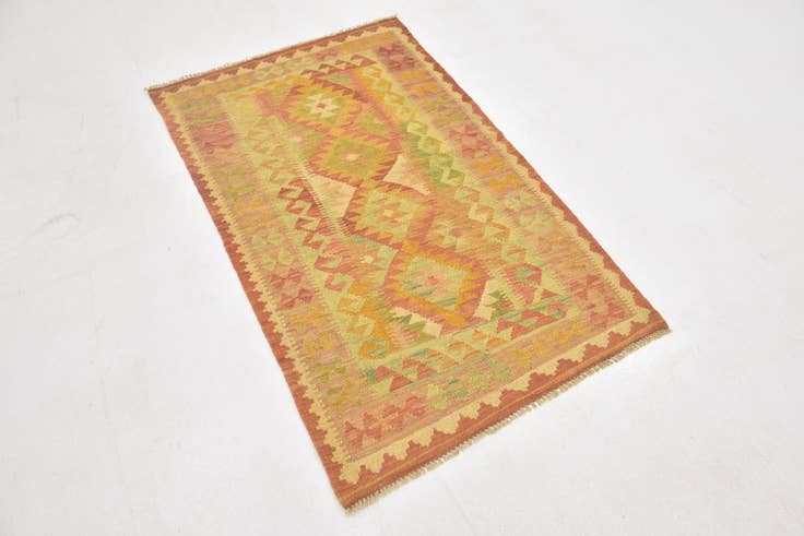 Detail image of 3' x 5' Hand Woven Kilim Waziri Wool Rug