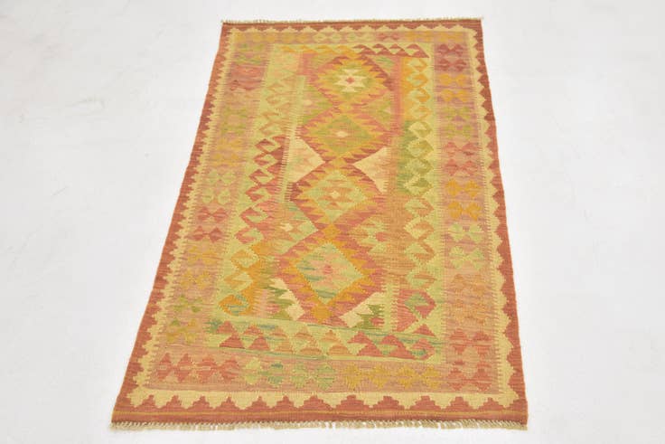 Detail image of 3' x 5' Hand Woven Kilim Waziri Wool Rug