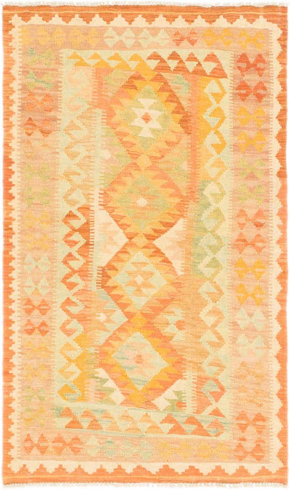 3' x 5' Hand Woven Kilim Waziri Wool Rug
