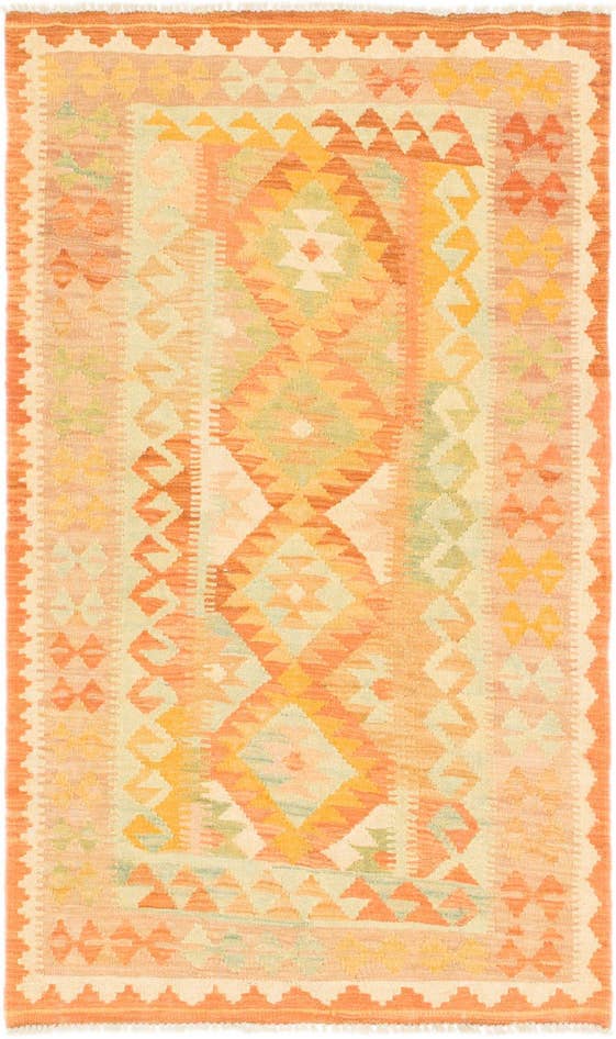 Detail image of 3' x 5' Hand Woven Kilim Waziri Wool Rug