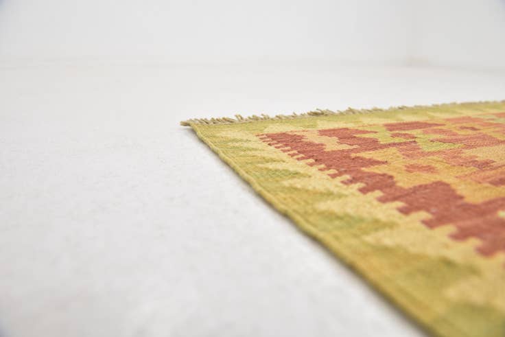 Detail image of 3' 4 x 5' Hand Woven Kilim Waziri Wool Rug