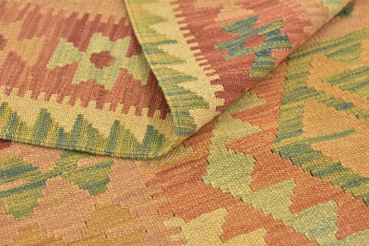 3' 4 x 5' Hand Woven Kilim Waziri Wool Rug