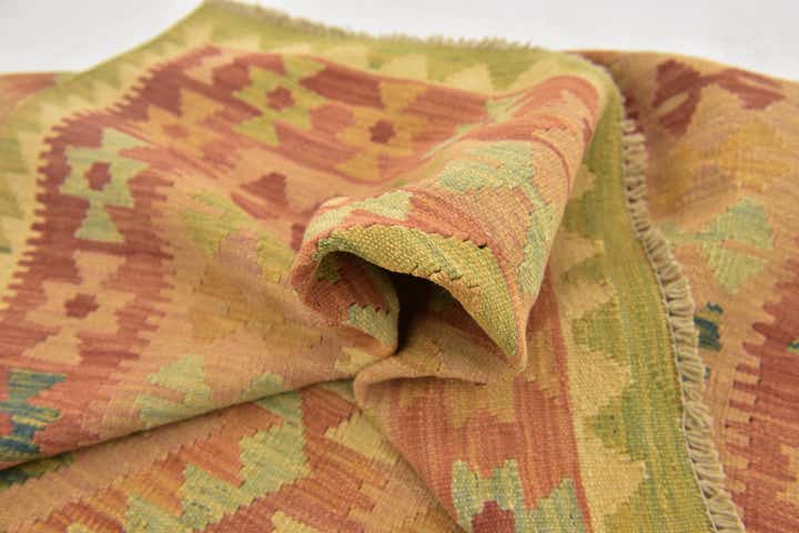 3' 4 x 5' Hand Woven Kilim Waziri Wool Rug