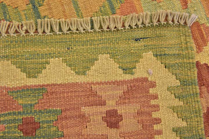 3' 4 x 5' Hand Woven Kilim Waziri Wool Rug