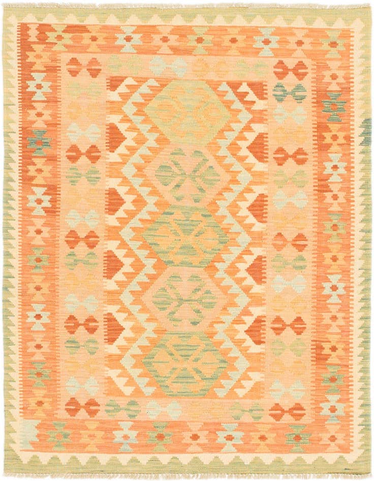 Detail image of 3' 4 x 5' Hand Woven Kilim Waziri Wool Rug