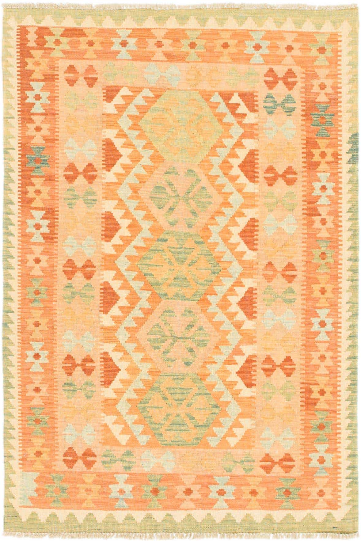 3' 4 x 5' Hand Woven Kilim Waziri Wool Rug