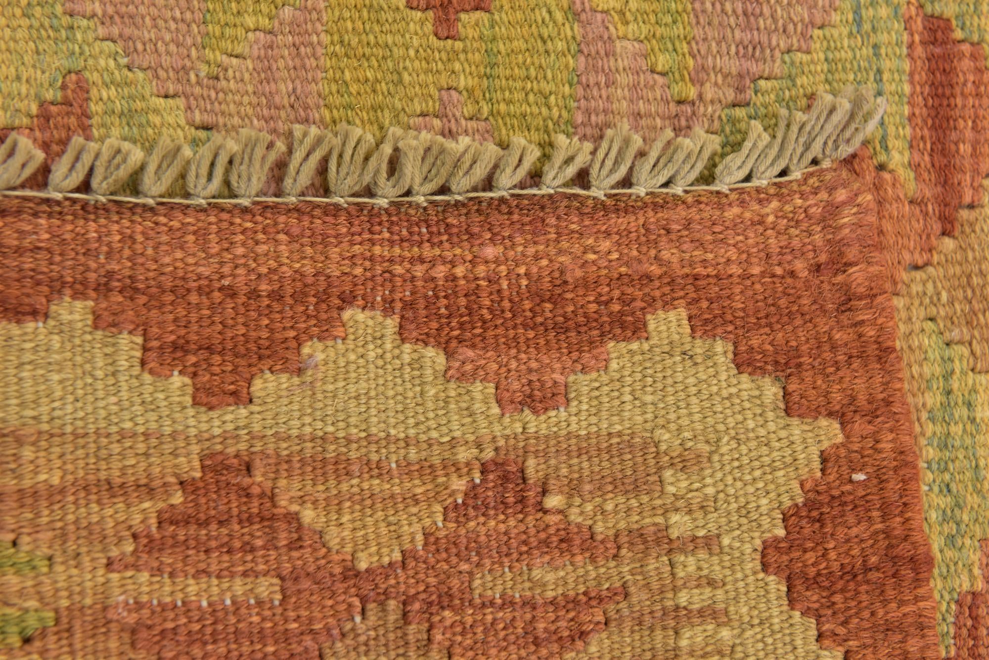 3' 3 x 5' 2 Hand Woven Kilim Waziri Wool Rug