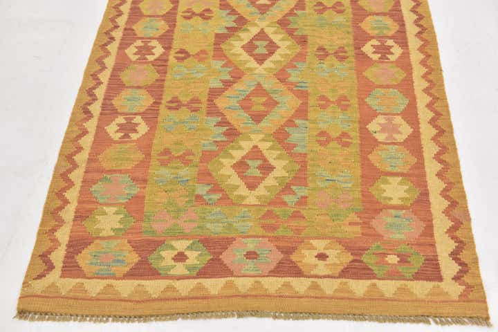 3' 2 x 5' Hand Woven Kilim Waziri Wool Rug