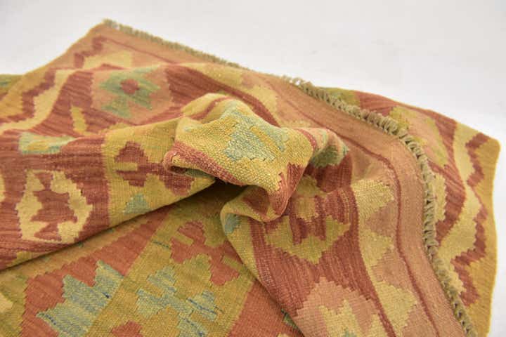 3' 2 x 5' Hand Woven Kilim Waziri Wool Rug