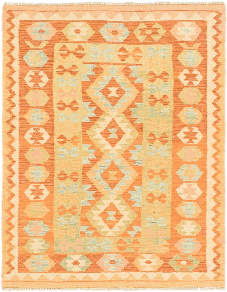 Detail image of 3' 2 x 5' Hand Woven Kilim Waziri Wool Rug