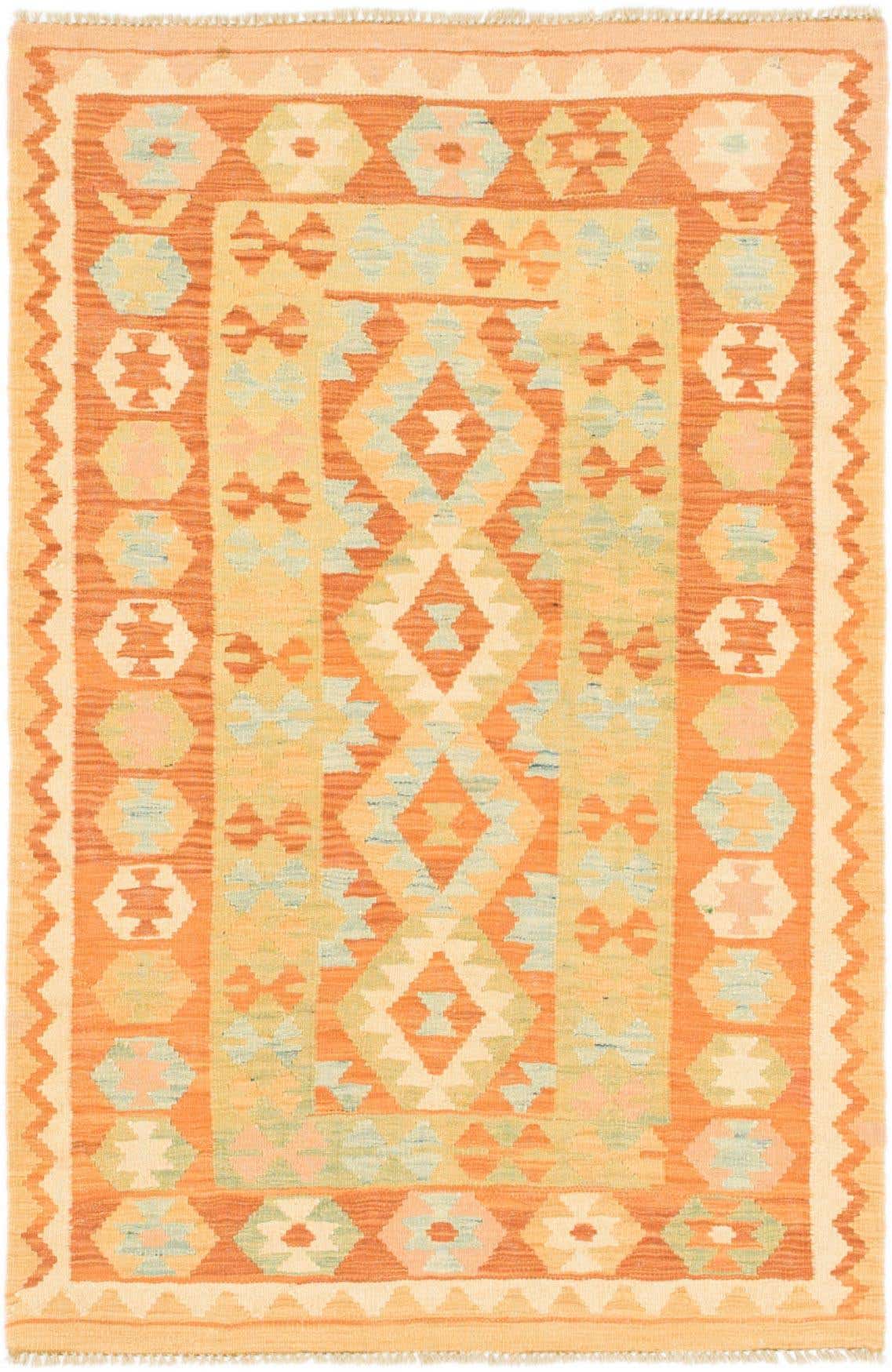 3' 2 x 5' Hand Woven Kilim Waziri Wool Rug