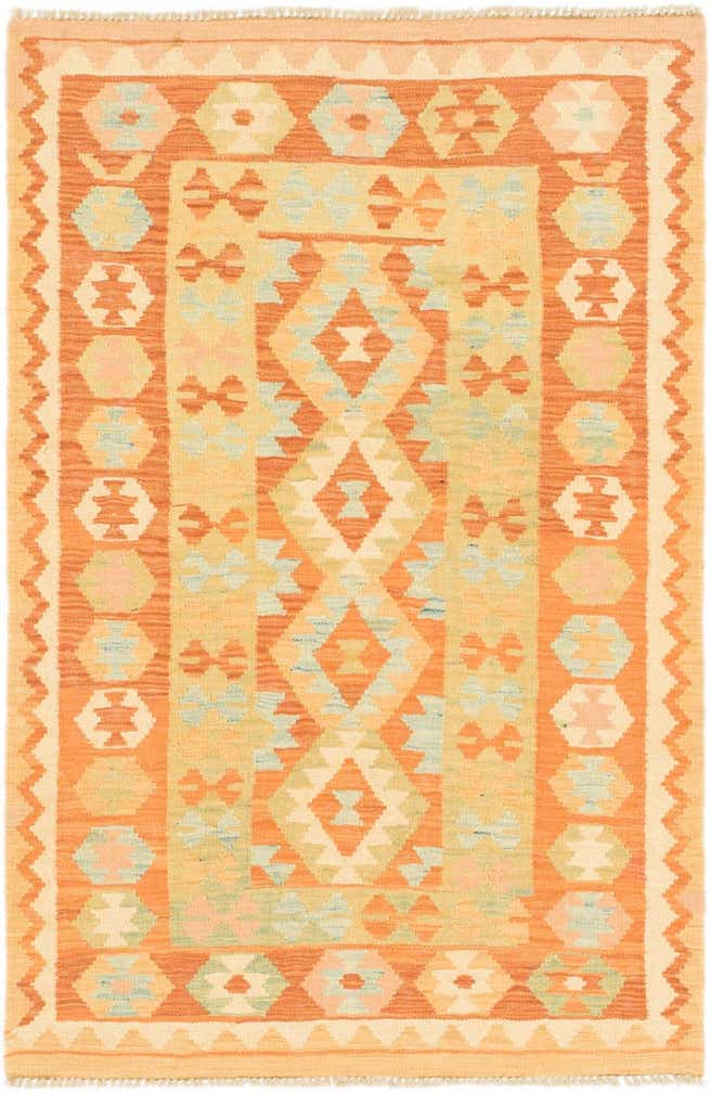 3' 2 x 5' Hand Woven Kilim Waziri Wool Rug