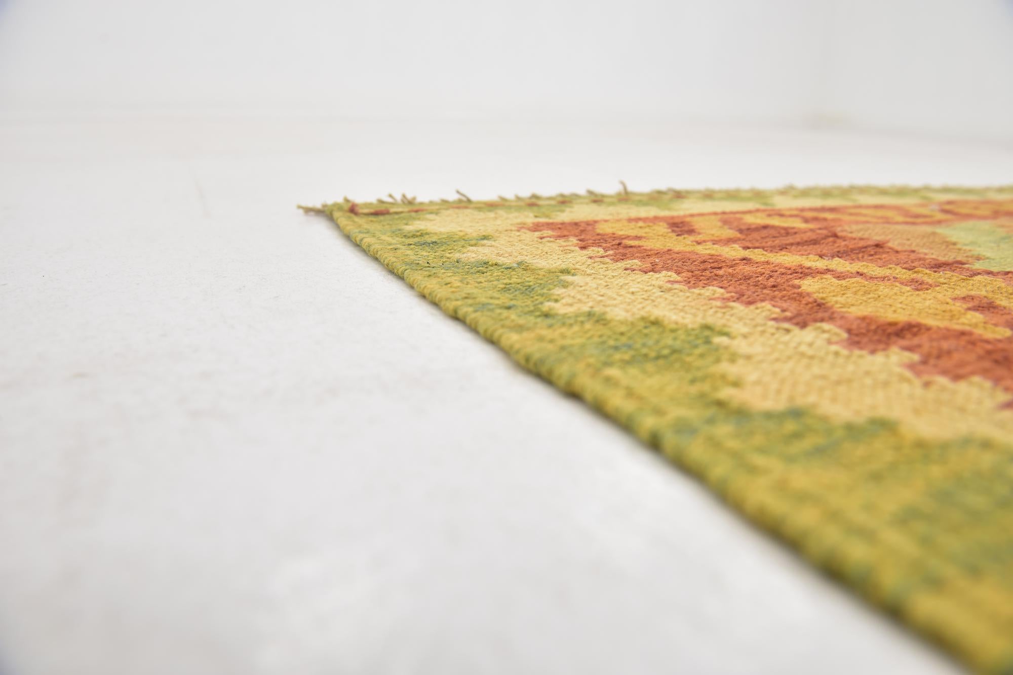 3' 2 x 4' 10 Hand Woven Kilim Waziri Wool Rug