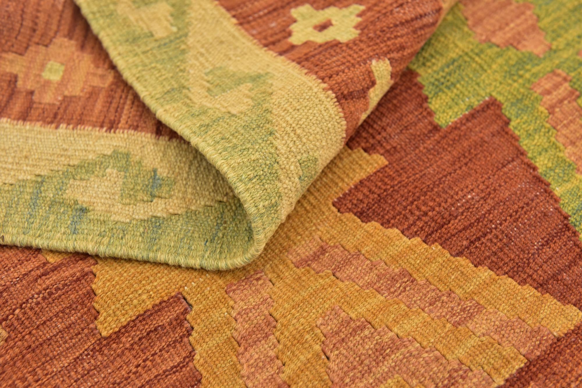 3' 3 x 5' Hand Woven Kilim Waziri Wool Rug