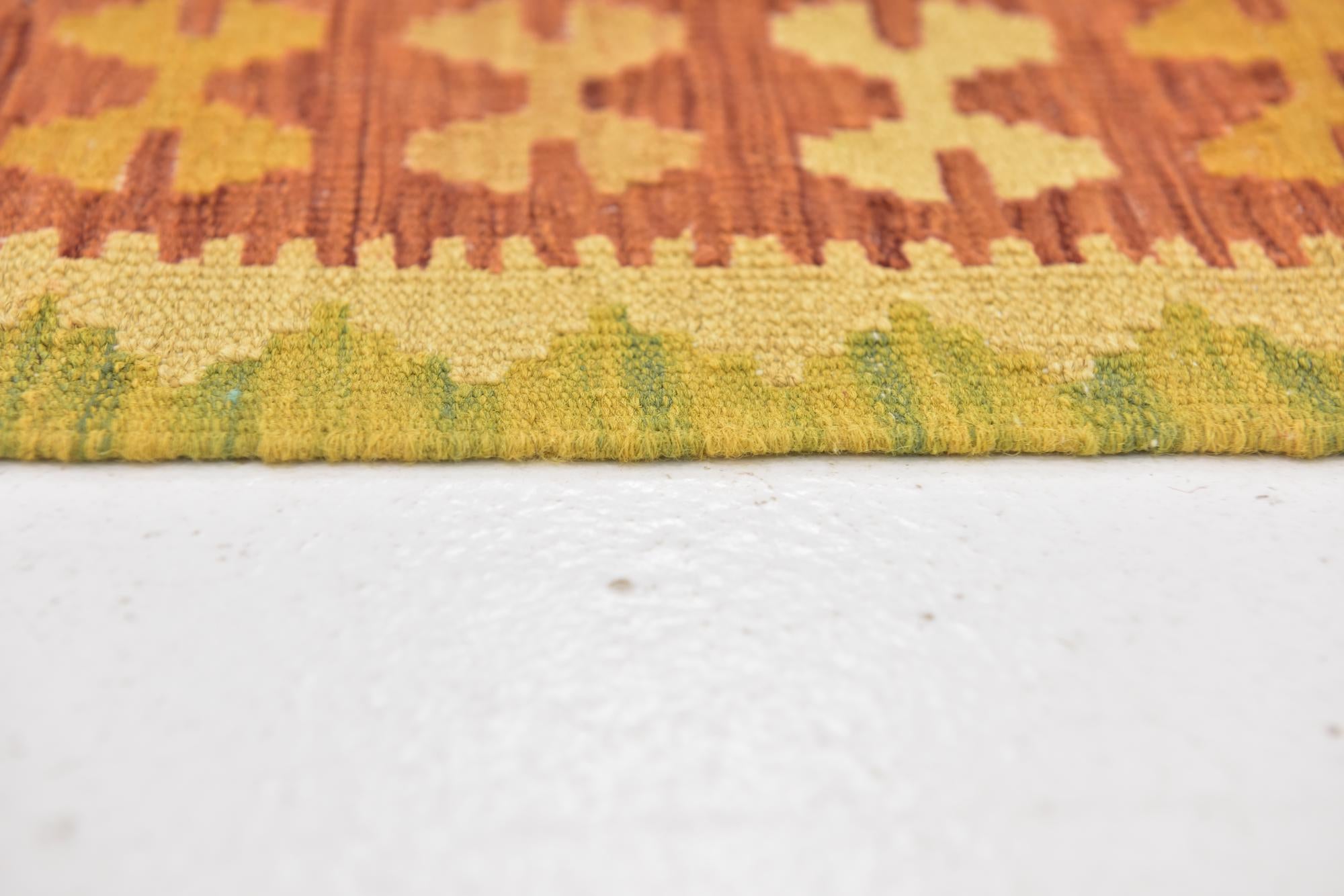 3' 2 x 5' Hand Woven Kilim Waziri Wool Rug