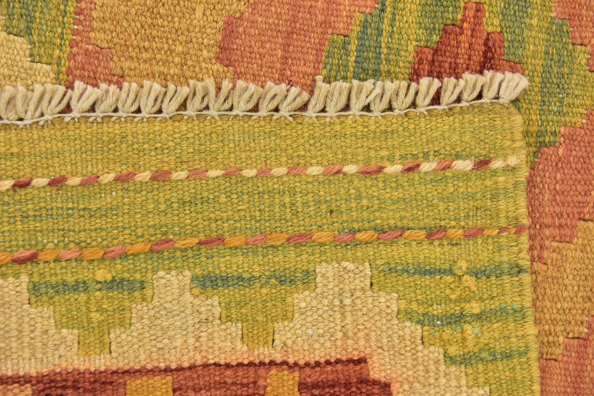 3' 2 x 5' Hand Woven Kilim Waziri Wool Rug