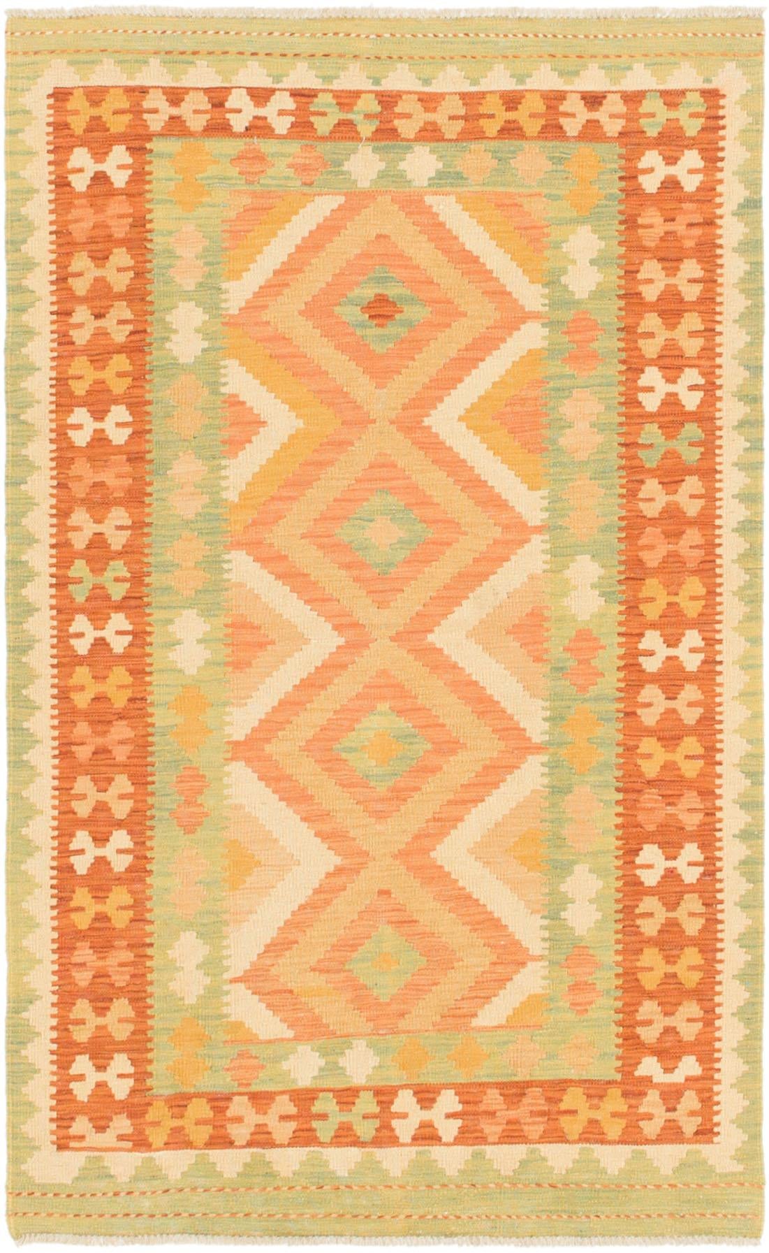 3' 2 x 5' Hand Woven Kilim Waziri Wool Rug
