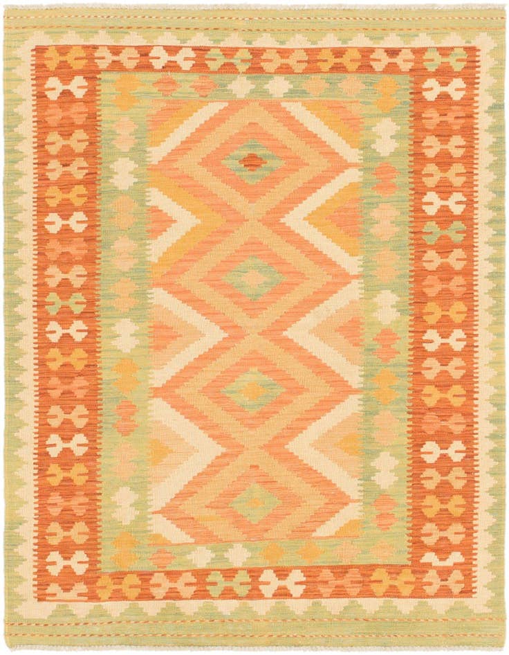 Detail image of 3' 2 x 5' Hand Woven Kilim Waziri Wool Rug