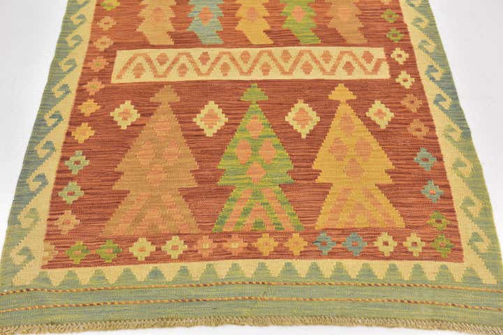 3' 3 x 5' Hand Woven Kilim Waziri Wool Rug
