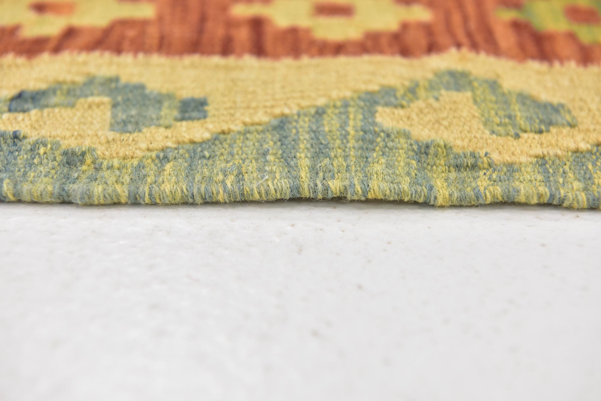 3' 3 x 5' Hand Woven Kilim Waziri Wool Rug