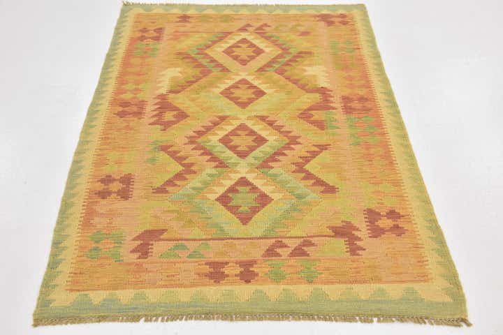 3' 2 x 5' Hand Woven Kilim Waziri Wool Rug