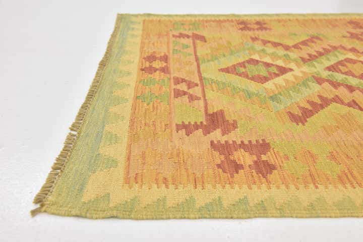 3' 2 x 5' Hand Woven Kilim Waziri Wool Rug
