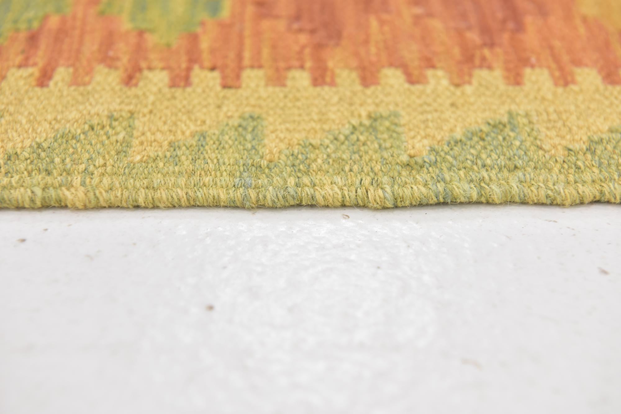3' 2 x 5' Hand Woven Kilim Waziri Wool Rug
