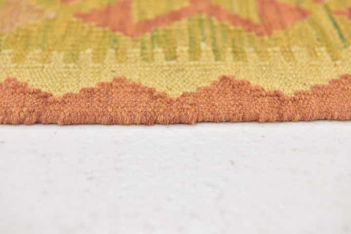 3' 3 x 4' 10 Hand Woven Kilim Waziri Wool Rug