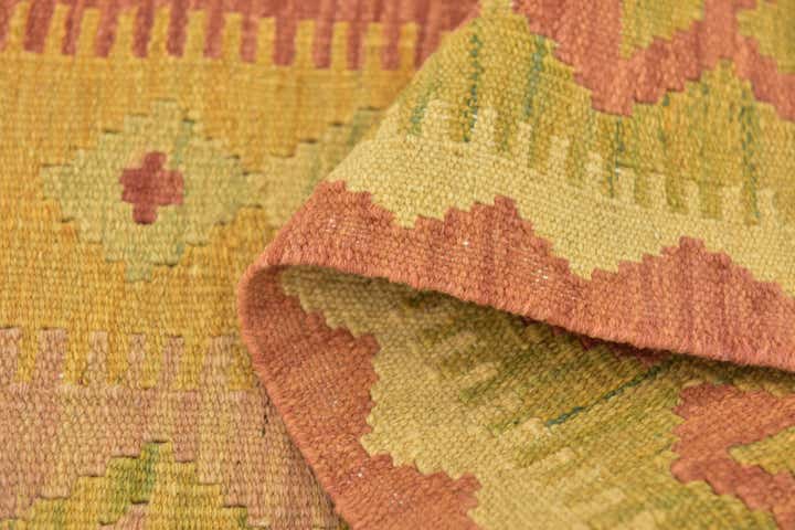 3' 3 x 4' 10 Hand Woven Kilim Waziri Wool Rug