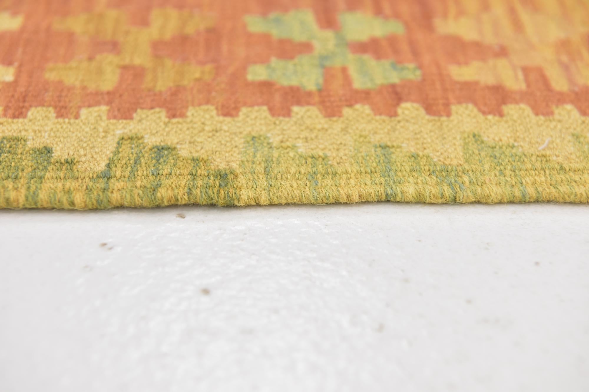 3' 2 x 5' Hand Woven Kilim Waziri Wool Rug