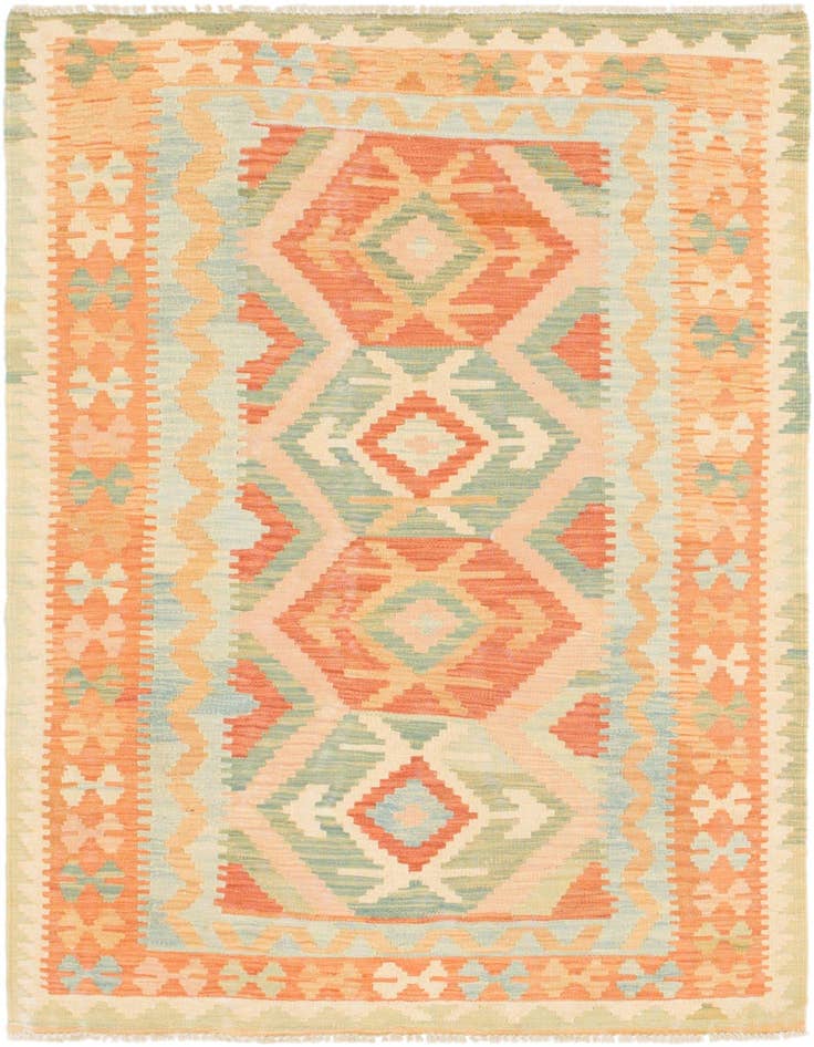 Detail image of 3' 2 x 5' Hand Woven Kilim Waziri Wool Rug