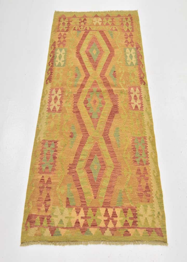 3' 4 x 5' Hand Woven Kilim Waziri Wool Rug