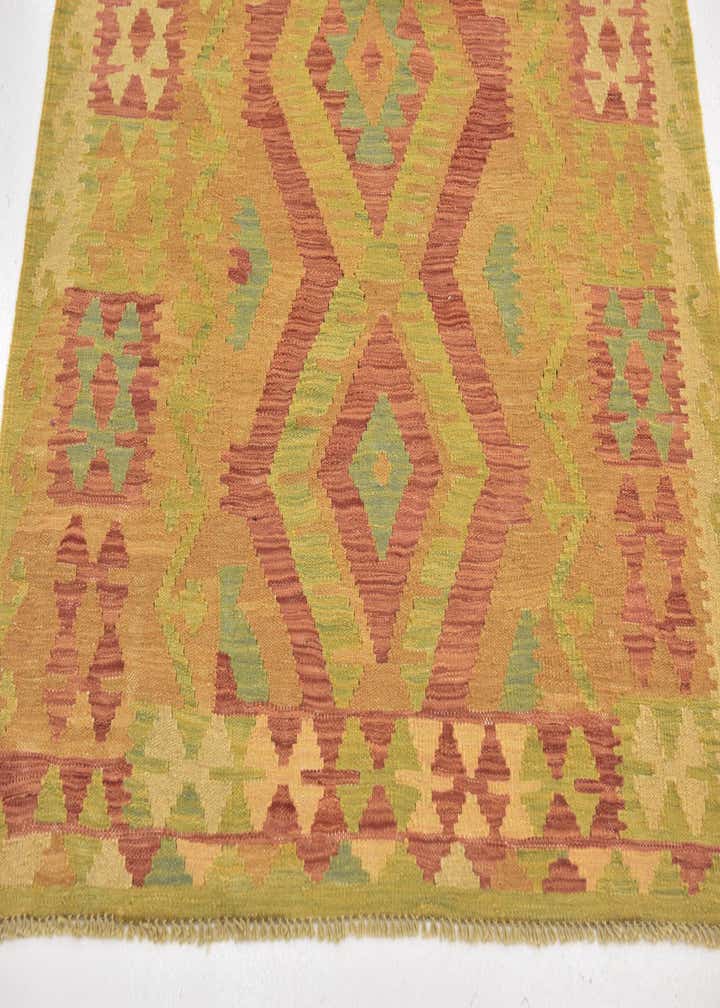 3' 4 x 5' Hand Woven Kilim Waziri Wool Rug