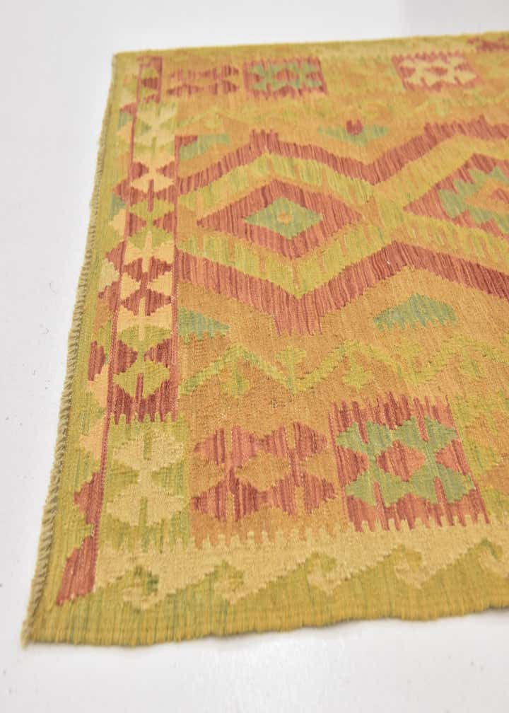 3' 4 x 5' Hand Woven Kilim Waziri Wool Rug