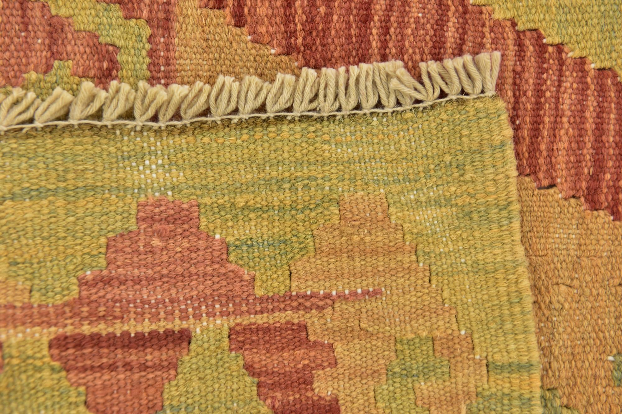 3' 4 x 5' Hand Woven Kilim Waziri Wool Rug