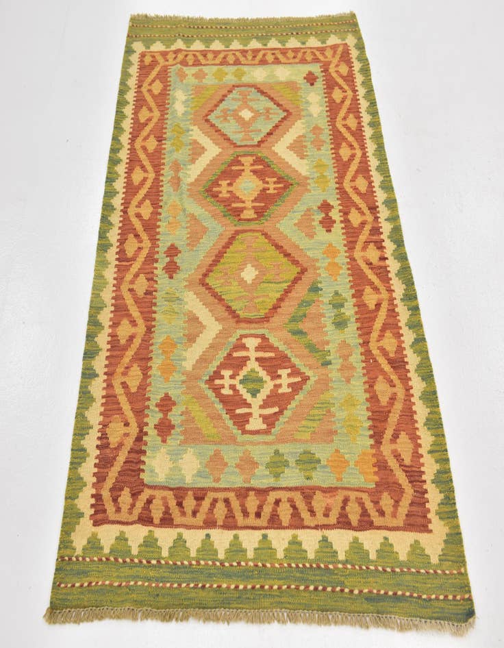 Detail image of 3' 2 x 5'  Hand Woven Kilim Waziri Wool Rug