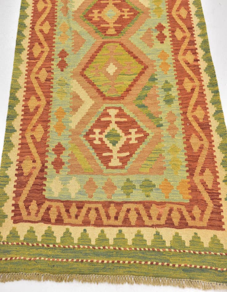 Detail image of 3' 2 x 5'  Hand Woven Kilim Waziri Wool Rug